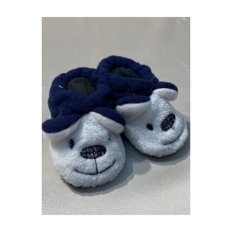 Chaussons ourson polaire-  marine